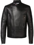 Givenchy Band Collar Biker Jacket, Men's, Size: 52, Brown, Viscose/leather