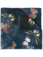 Valentino 'japanese Butterfly' Scarf, Women's, Blue, Silk/cashmere/wool