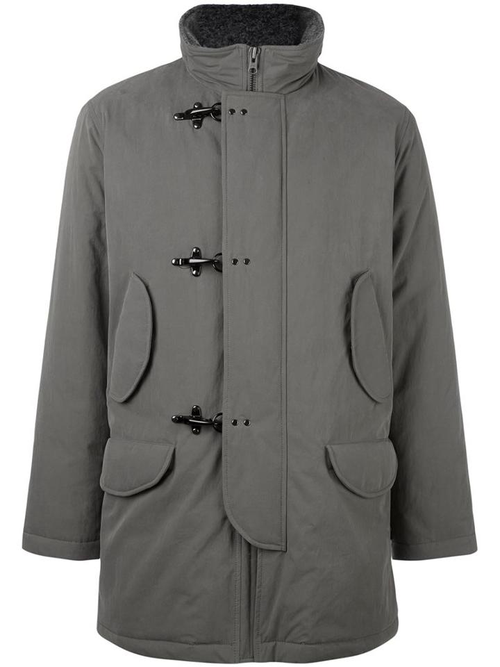 Fay Duffle Style Detail Jacket, Men's, Size: Medium, Grey, Cotton/polyamide/polyester