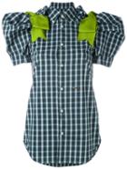 Dsquared2 - Gingham Blouse - Women - Cotton/polyamide/spandex/elastane/viscose - 40, Green, Cotton/polyamide/spandex/elastane/viscose