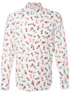 Naked And Famous Geisha Print Shirt, Men's, Size: Xl, White, Cotton