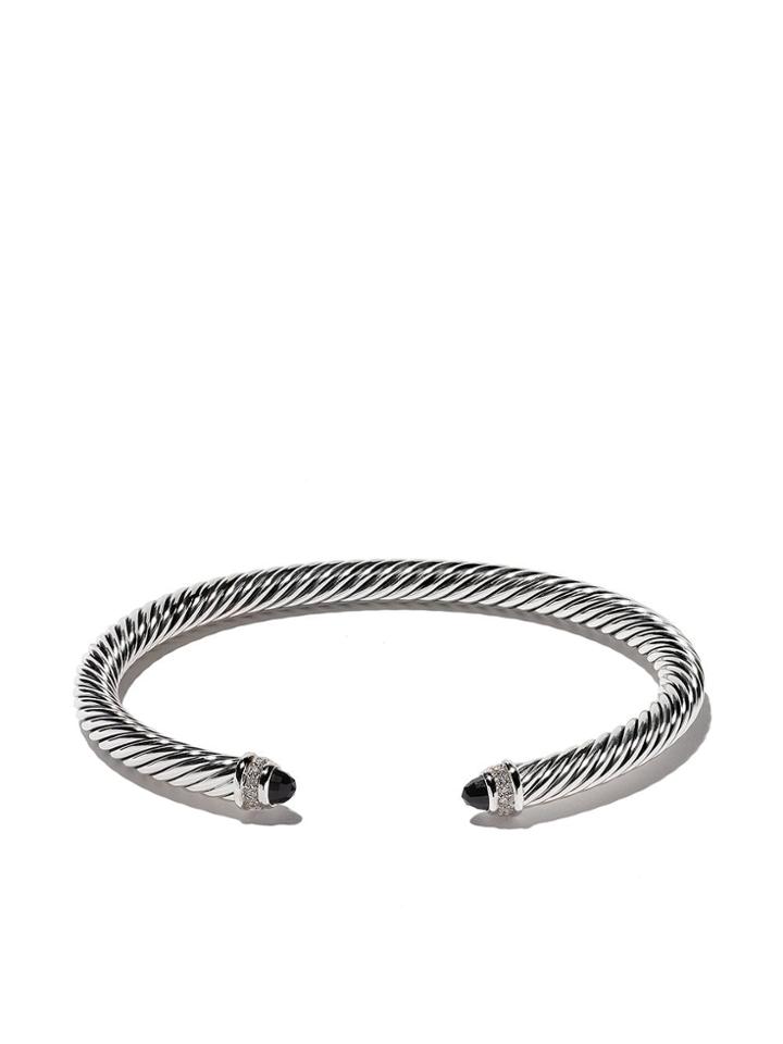 David Yurman Cable Classics Onyx And Diamond Cuff Bracelet - Ssabodi