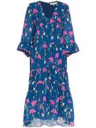 Borgo De Nor Lorena Floral Print Tiered Dress - Blue