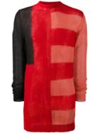 Rick Owens Sheer Panelled Sweater - Red