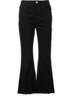 Sandy Liang Cropped Bootcut Jeans, Women's, Size: 38, Black, Cotton