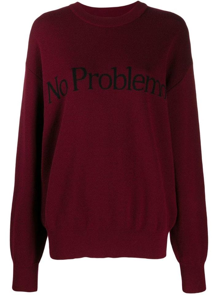 Aries Script Print Jumper - Red