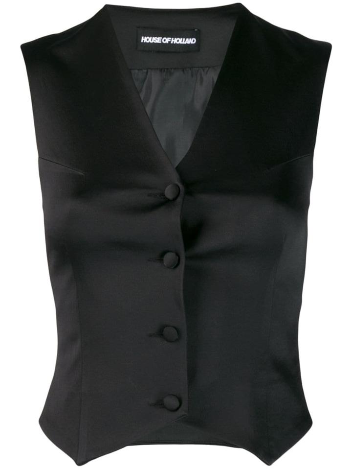 House Of Holland Classic Fitted Waistcoat - Black