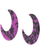 Marine Serre Oversized Hoop Earrings - Purple
