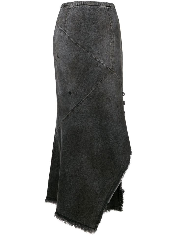 Olivier Theyskens Long Denim Skirt - Black