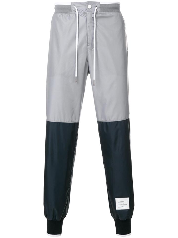 Thom Browne Bicolor Half-and-half Ripstop Sweatpants - Grey