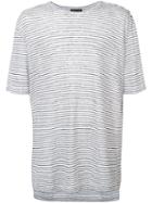 Atm Anthony Thomas Melillo Striped T-shirt, Men's, Size: Large, White, Linen/flax