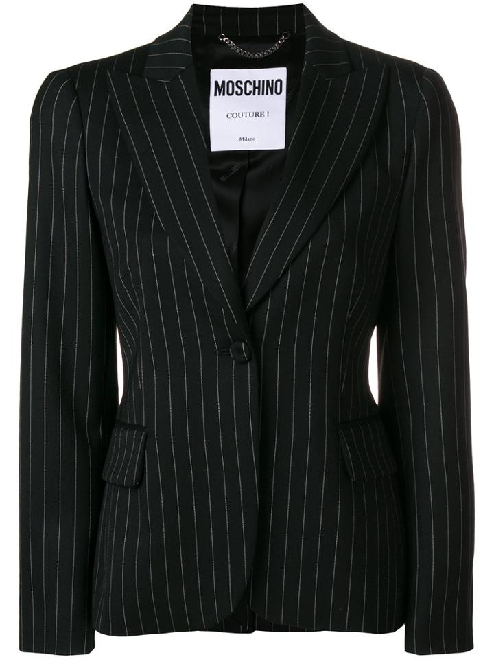 Moschino Tailored Striped Blazer - Black
