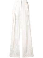 Giorgio Armani High Waisted Crepe Trousers - Neutrals