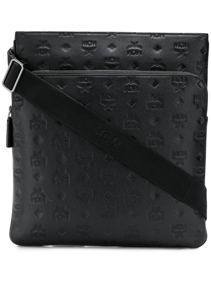 Mcm Small Ottomar Flat Messenger Bag - Black