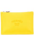 Hermès Vintage Logo Stamped Cosmetic Bag - Yellow & Orange