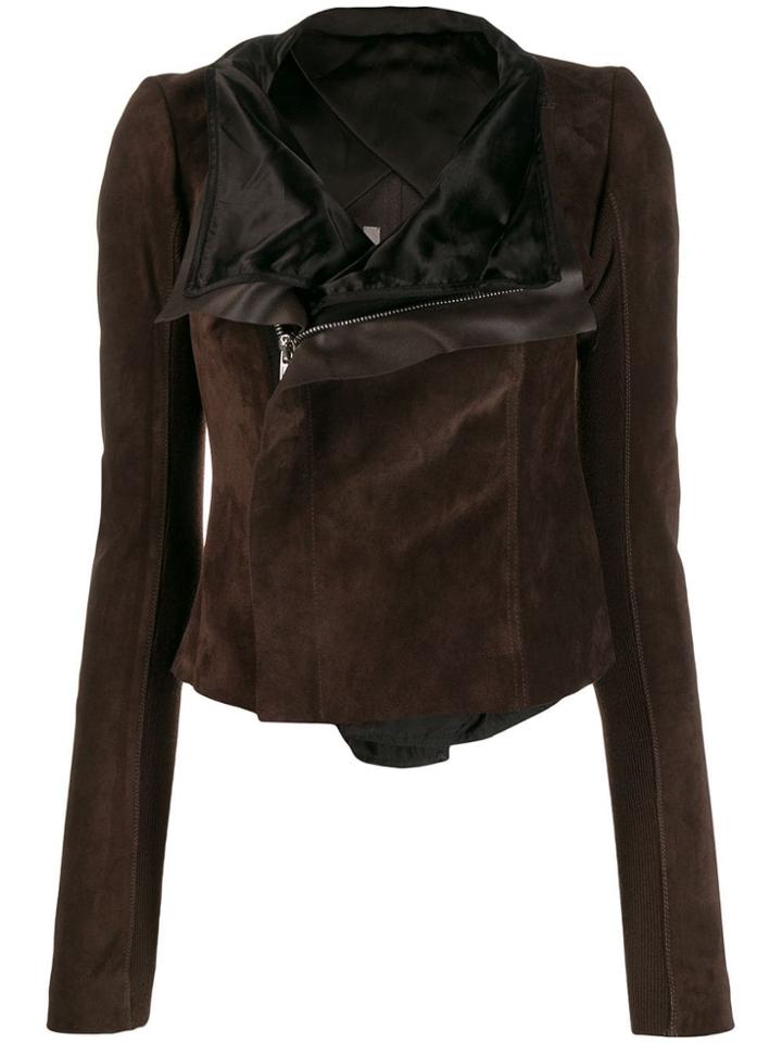 Rick Owens Zipped Fitted Biker Jacket - Black