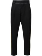Haider Ackermann Lateral Stripe Tapered Trousers, Men's, Size: 50, Black, Cotton/linen/flax/mohair