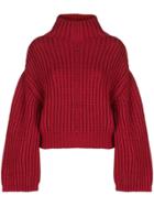 Lanvin Oversized Turtle-neck Sweater - Red