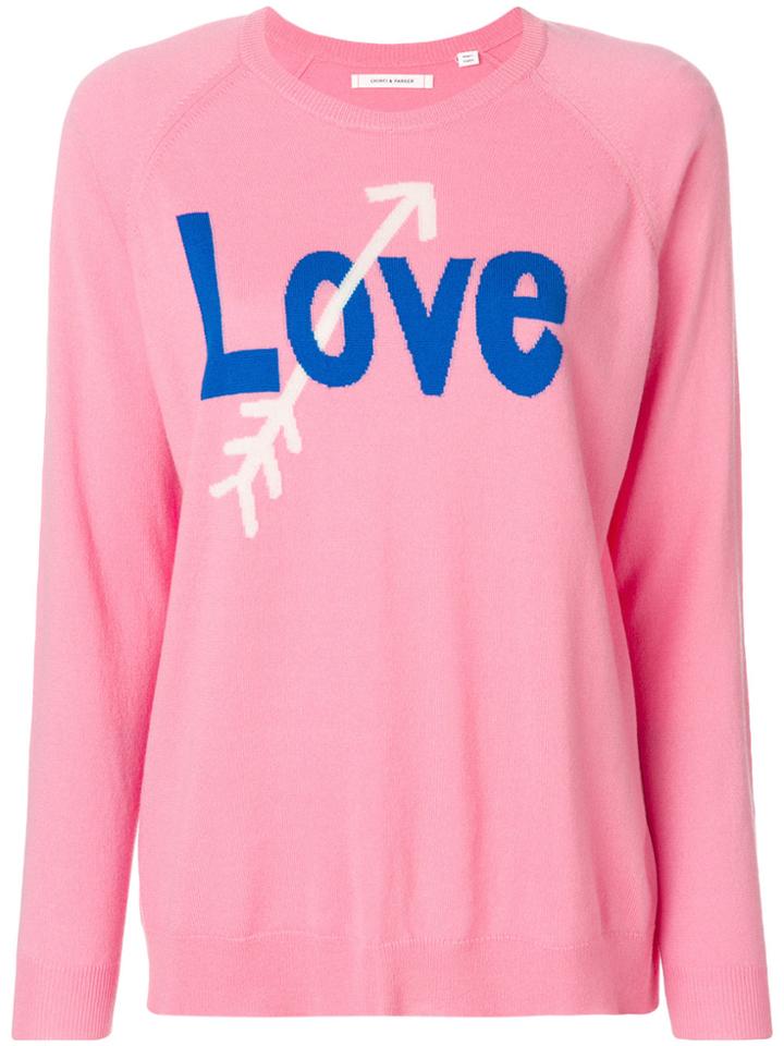 Chinti & Parker Love Arrow Sweater - Pink & Purple