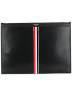 Thom Browne Vertical Intarsia Stripe Leather Medium Document Holder -