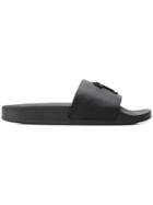 Giuseppe Zanotti Design Logo Embossed Slide Sandals - Black