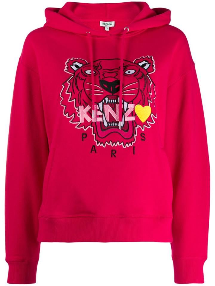 Kenzo Embroidered Tiger Hoodie - Pink