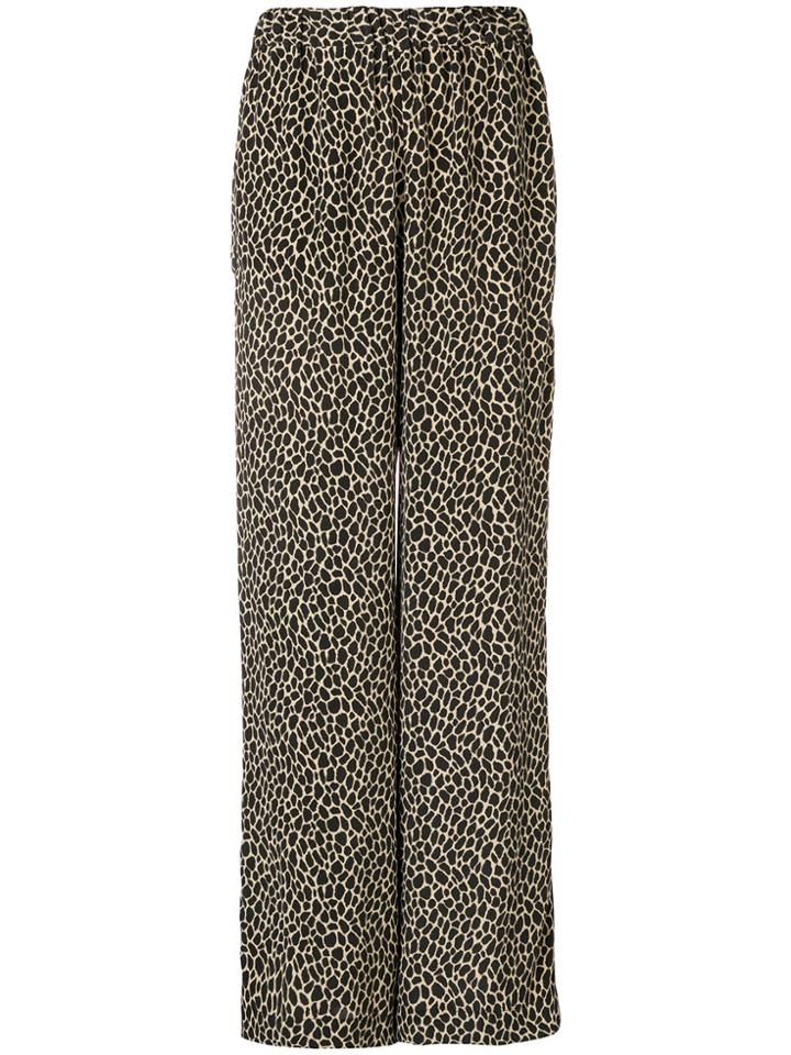 Michael Michael Kors Giraffe Print Wide Leg Trousers - Black