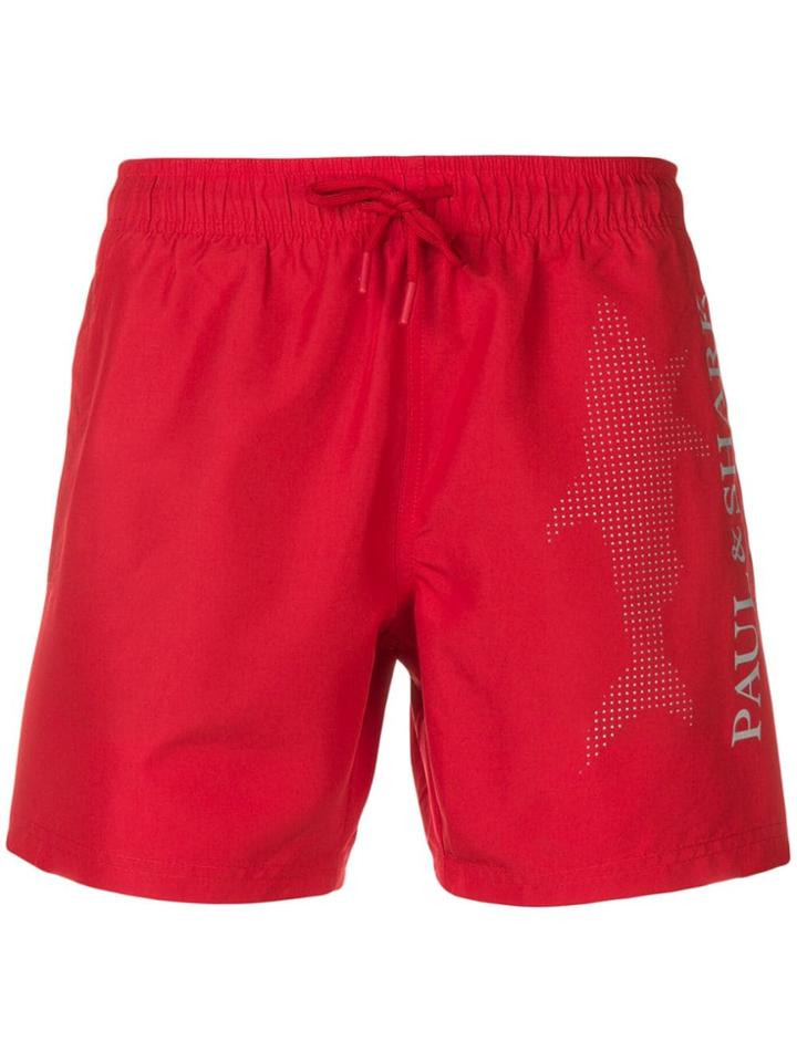 Paul & Shark Logo Swimming Shorts - Red