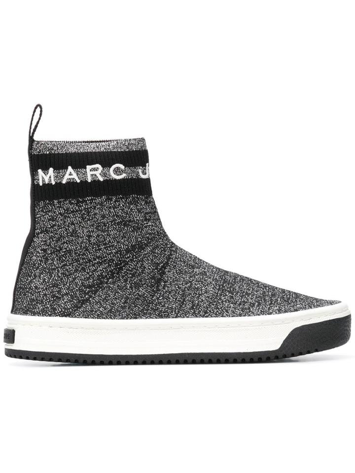 Marc Jacobs Logo Dart Sock Sneakers - Metallic