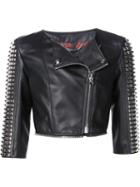 Philipp Plein 'airglow' Biker Jacket, Women's, Size: Medium, Black, Lamb Skin