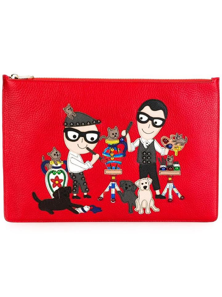 Dolce & Gabbana Designers Patch Clutch, Women's, Leather