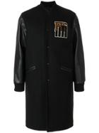 Raf Simons Long Panelled Bomber Jacket - Black