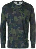 Ps By Paul Smith Camouflage Print Longsleeved T-shirt - Blue