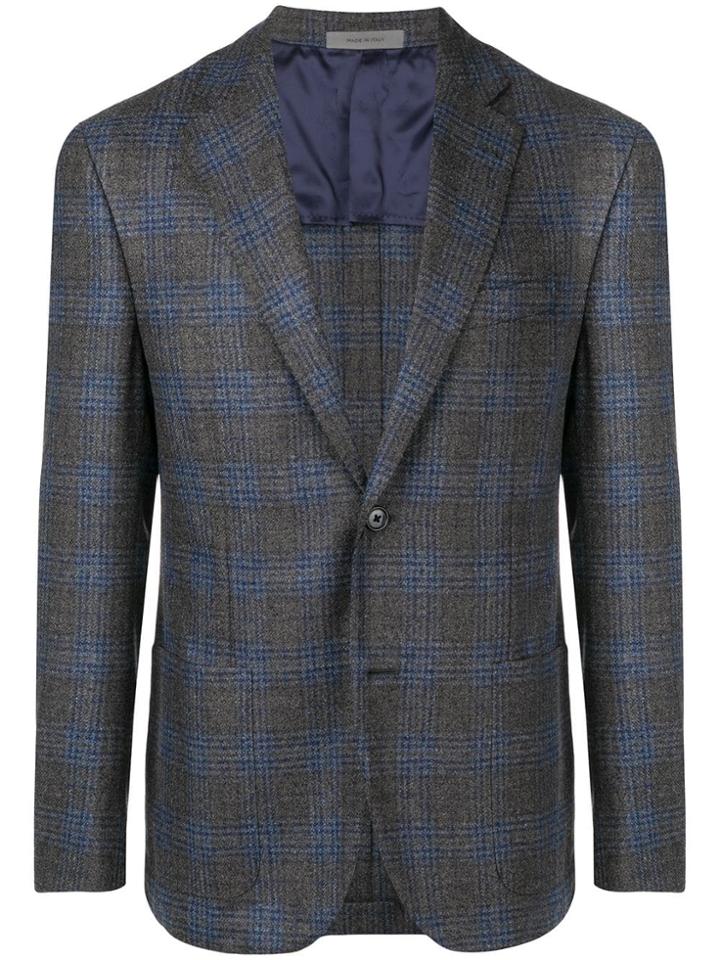 Corneliani Checked Blazer - Blue