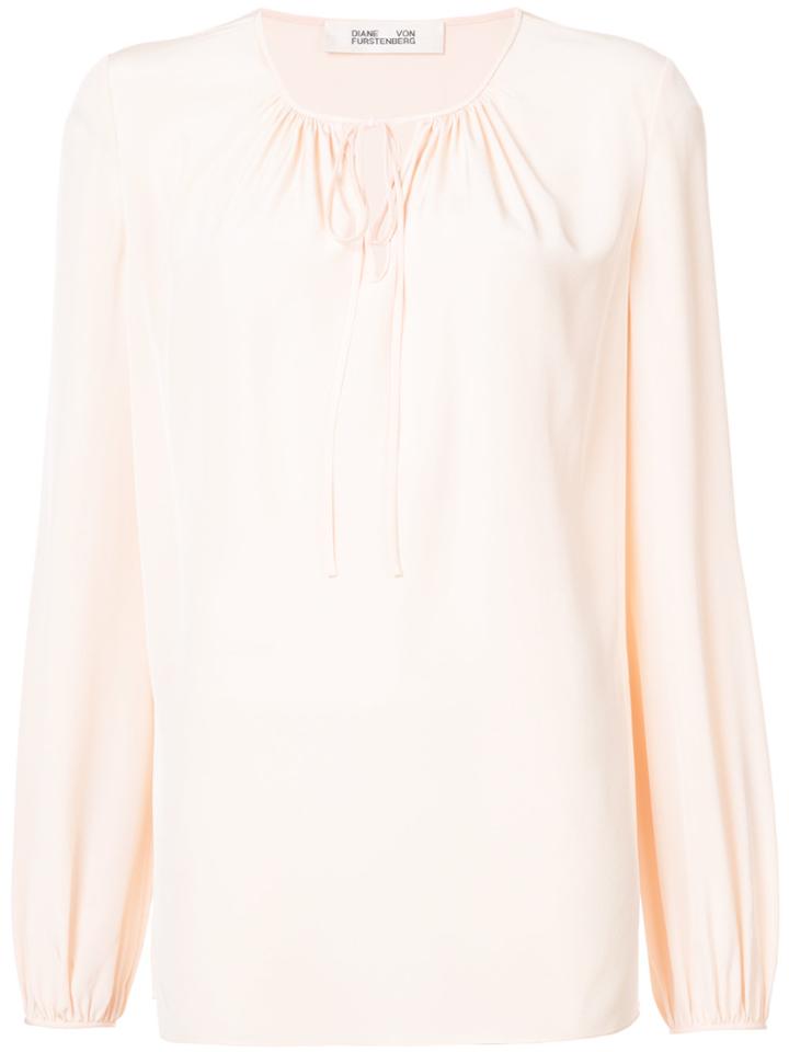 Dvf Diane Von Furstenberg Keyhole Blouse - Pink & Purple