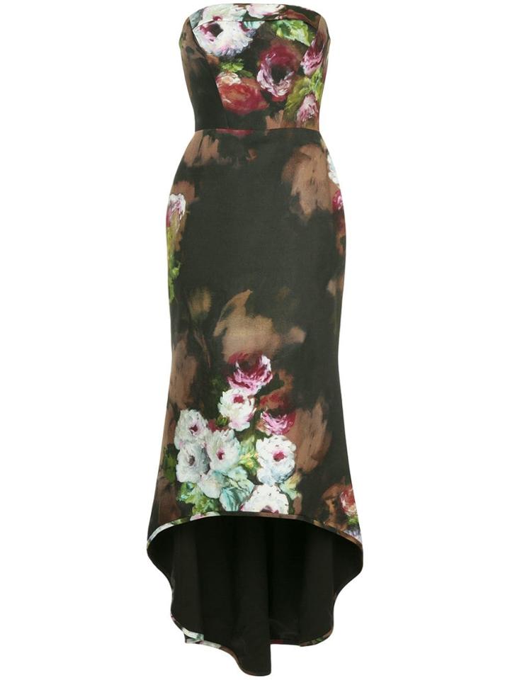 Black Halo Hallucination Print Strapless Dress