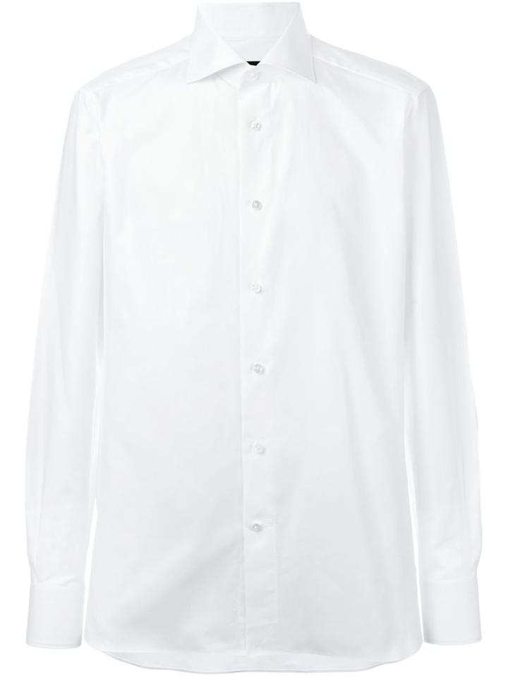Ermenegildo Zegna Plain Shirt, Men's, Size: 40, White, Cotton
