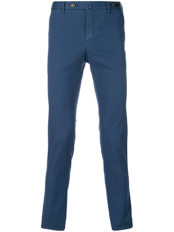 Pt01 Super Slim Chino Trousers - Blue
