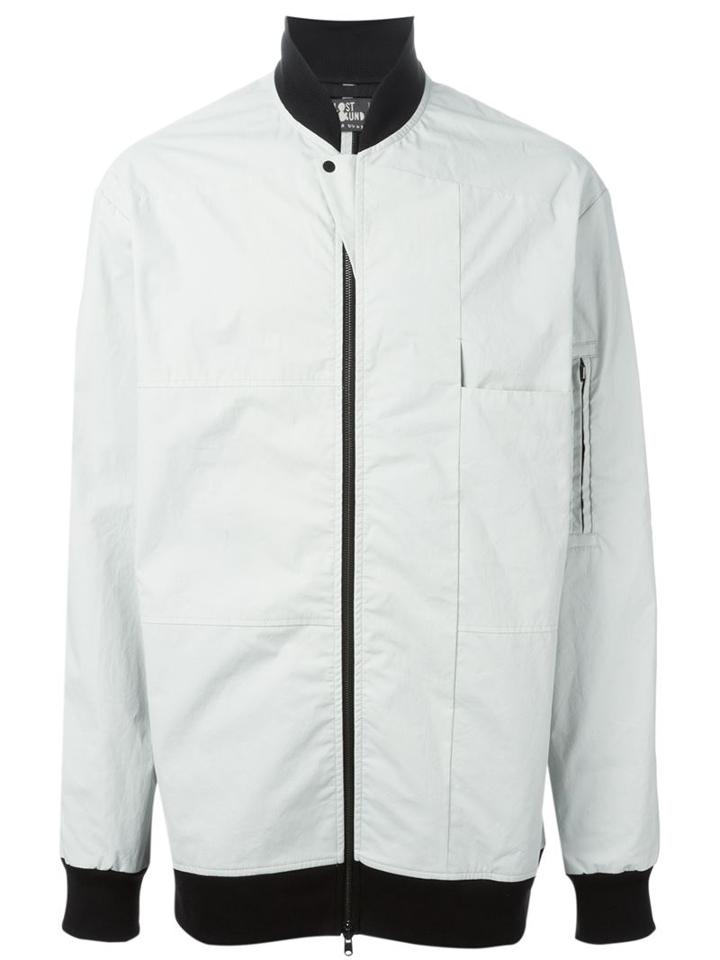 Lost & Found Ria Dunn Panelled Bomber Jacket, Men's, Size: Large, Grey, Cotton/polyurethane