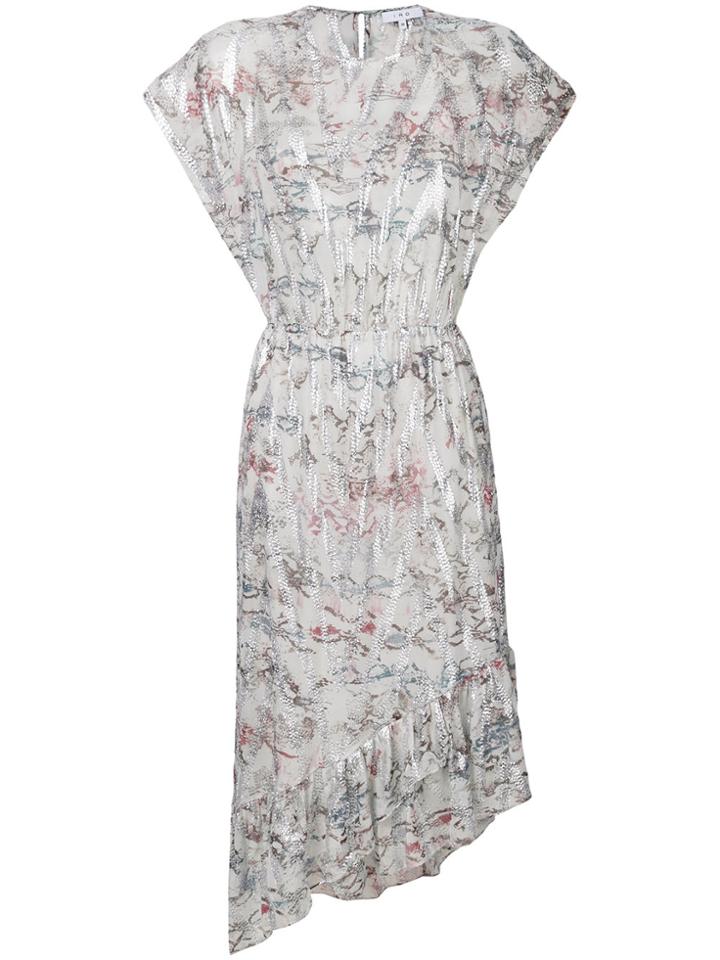 Iro Printed Asymmetric Hem Dress - Grey