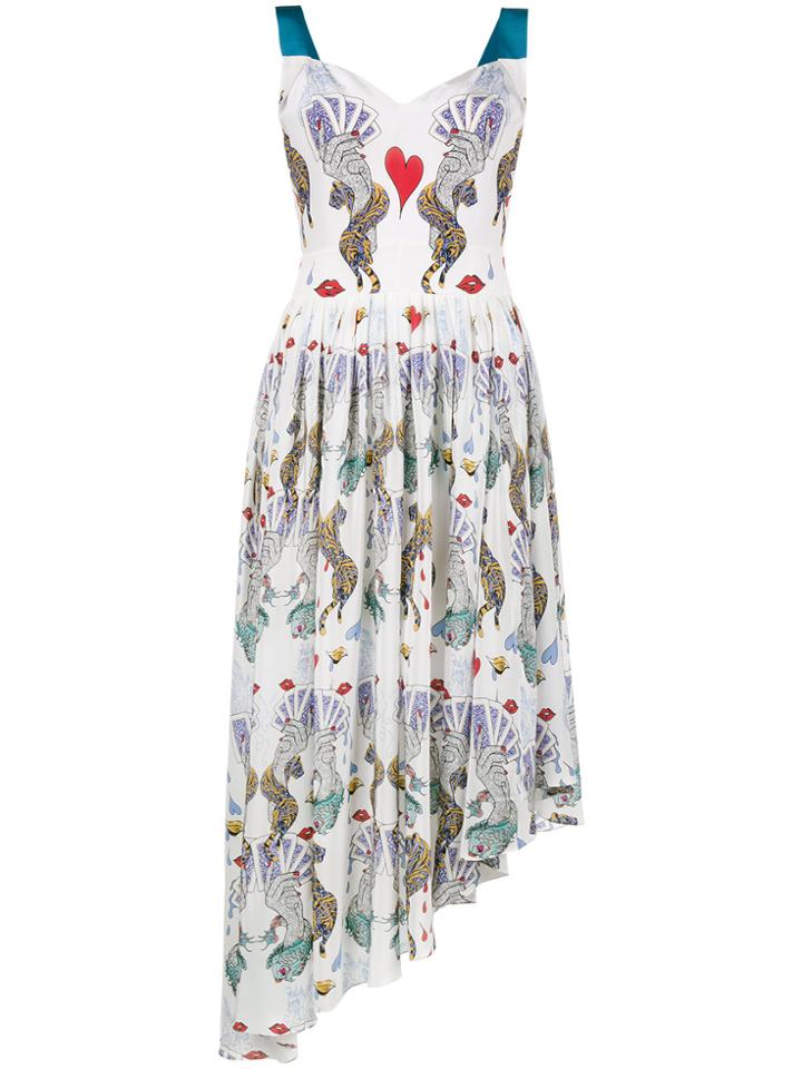 Mary Katrantzou Flux Surrealist Print Asymmetric Dress - Multicolour