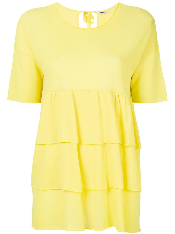 P.a.r.o.s.h. Ruffled T-shirt - Yellow & Orange