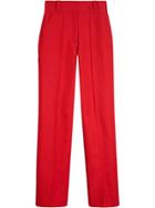 Burberry Cotton Drill High-waisted Trousers - Red