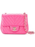 Chanel Vintage V Stitch Shoulder Bag - Pink