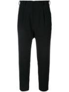 En Route - Pleat Detail Cropped Trousers - Women - Polyester - 2, Black, Polyester