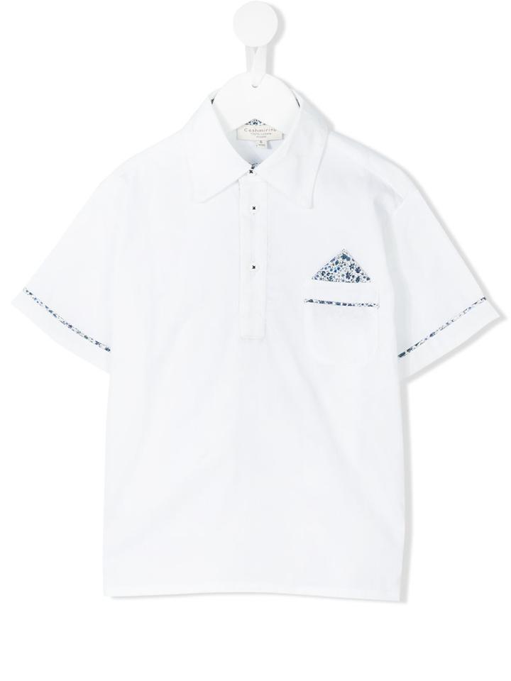 Cashmirino - Pocket Square Polo Shirt - Kids - Cotton - 5 Yrs, White