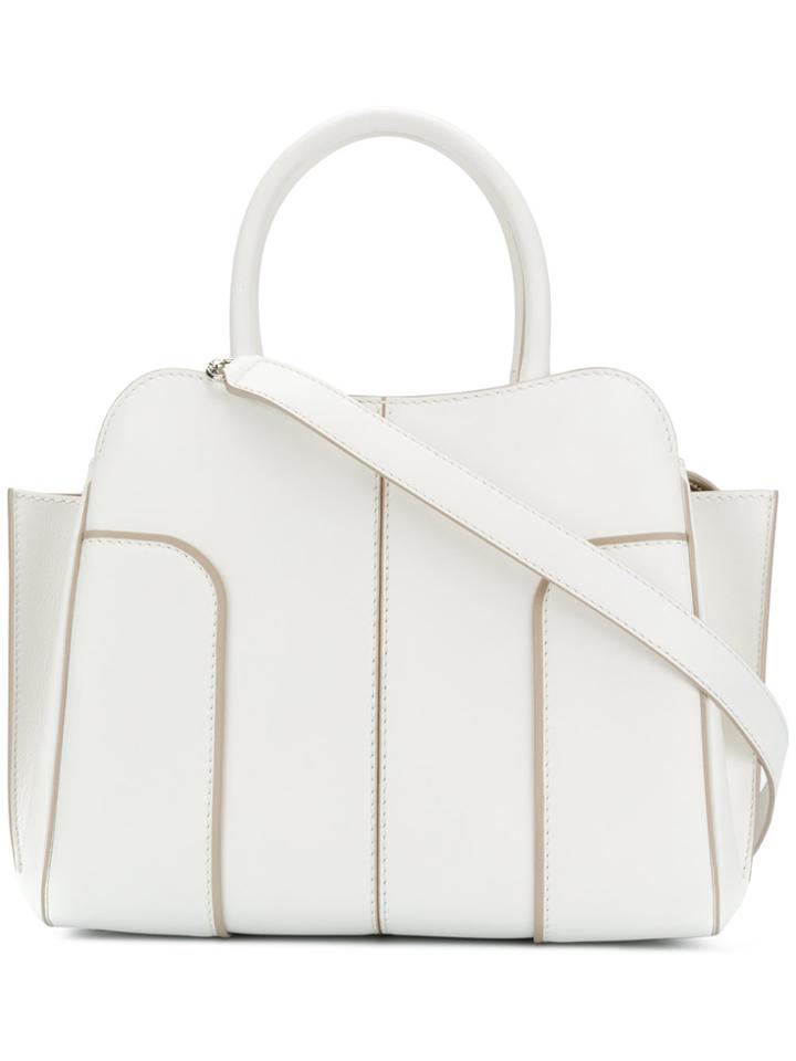 Tod's Contrast Trim Tote - White