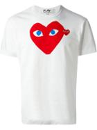 Comme Des Garçons Play Heart Print T-shirt, Men's, Size: Medium, White, Cotton