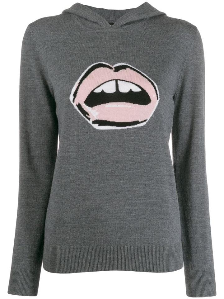 Markus Lupfer Knit Logo Print Hoodie - Grey