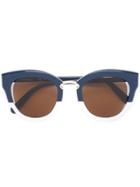 Salvatore Ferragamo Eyewear Two Tone Cat Eye Sunglasses - Blue
